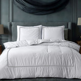 Primaviera Deluxe 100% Cotton Percale Duvet Cover Set Brata | White