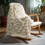 Primaviera Deluxe Pom Faux Fur Throw | Beige