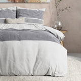 100% Brushed Cotton Duvet Cover Set Skylar | Anthracite | King Long - 240cm (W) x 220cm (L) - The Bedding & Blankets Store