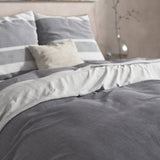 100% Brushed Cotton Duvet Cover Set Skylar | Anthracite | King Long - 240cm (W) x 220cm (L) - The Bedding & Blankets Store