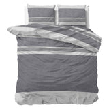 100% Brushed Cotton Duvet Cover Set Skylar | Anthracite | King Long - 240cm (W) x 220cm (L) - The Bedding & Blankets Store