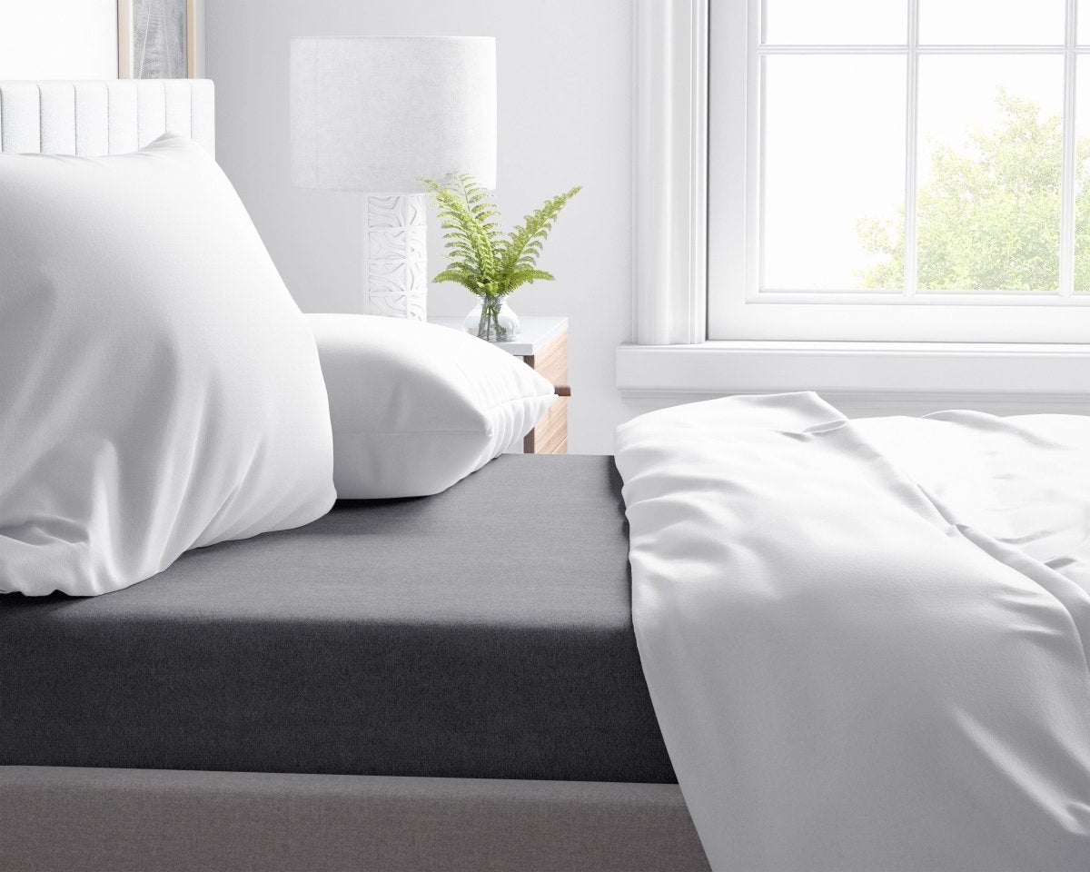 100% Brushed Cotton Flat Sheet | Anthracite Grey | Single - 150cm (W) x 250cm (L) - The Bedding & Blankets Store