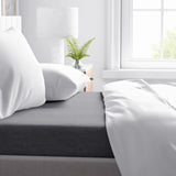 100% Brushed Cotton Flat Sheet | Anthracite Grey | Single - 150cm (W) x 250cm (L) - The Bedding & Blankets Store