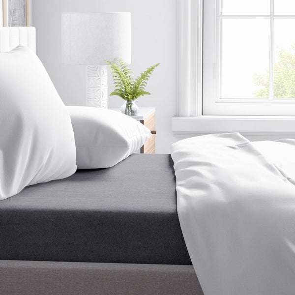 100% Brushed Cotton Flat Sheet | Anthracite Grey | Single - 150cm (W) x 250cm (L) - The Bedding & Blankets Store