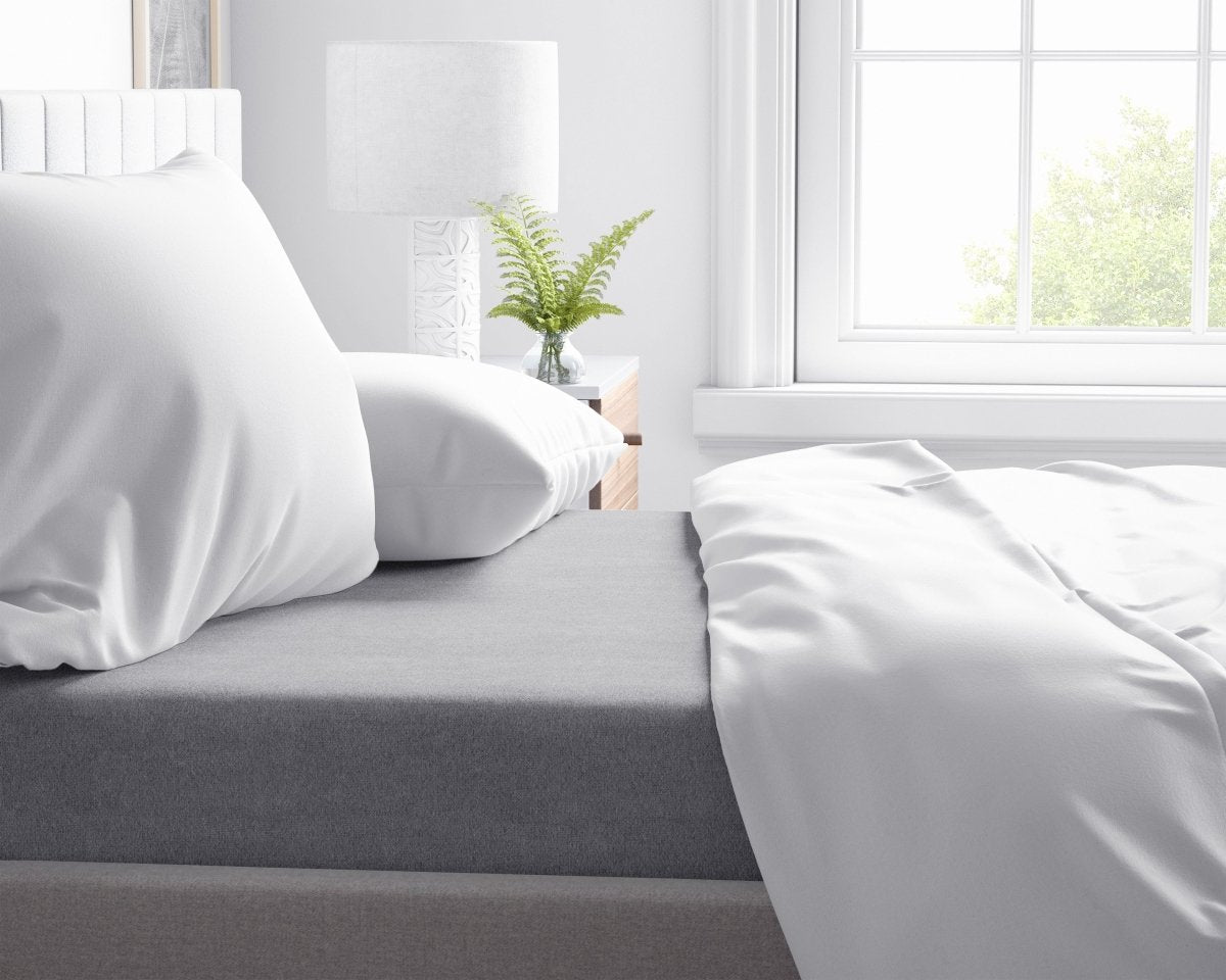 100% Brushed Cotton Flat Sheet | Grey | Single - 150cm (W) x 250cm (L) - The Bedding & Blankets Store