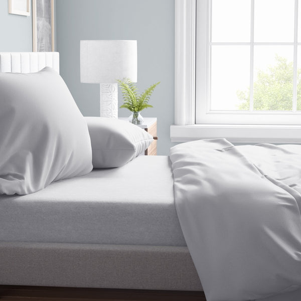 100% Brushed Cotton Flat Sheet | White | Single - 150cm (W) x 250cm (L) - The Bedding & Blankets Store