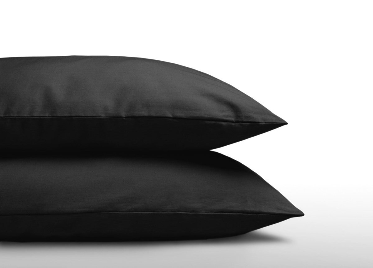 100% Cotton 2 in 1 Pillowcase | Black | 60cm x 70cm - The Bedding & Blankets Store