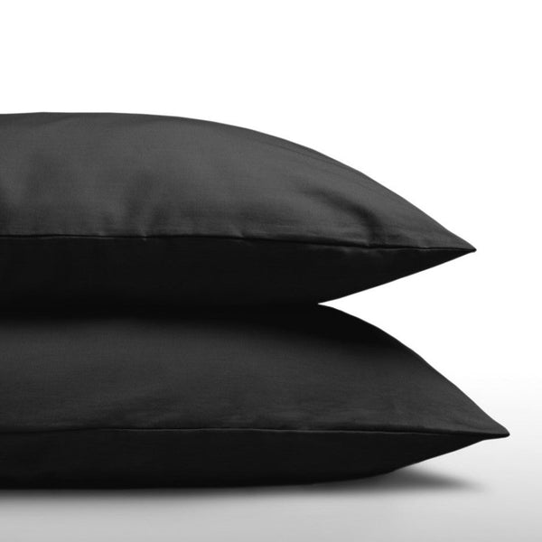 100% Cotton 2 in 1 Pillowcase | Black | 60cm x 70cm - The Bedding & Blankets Store