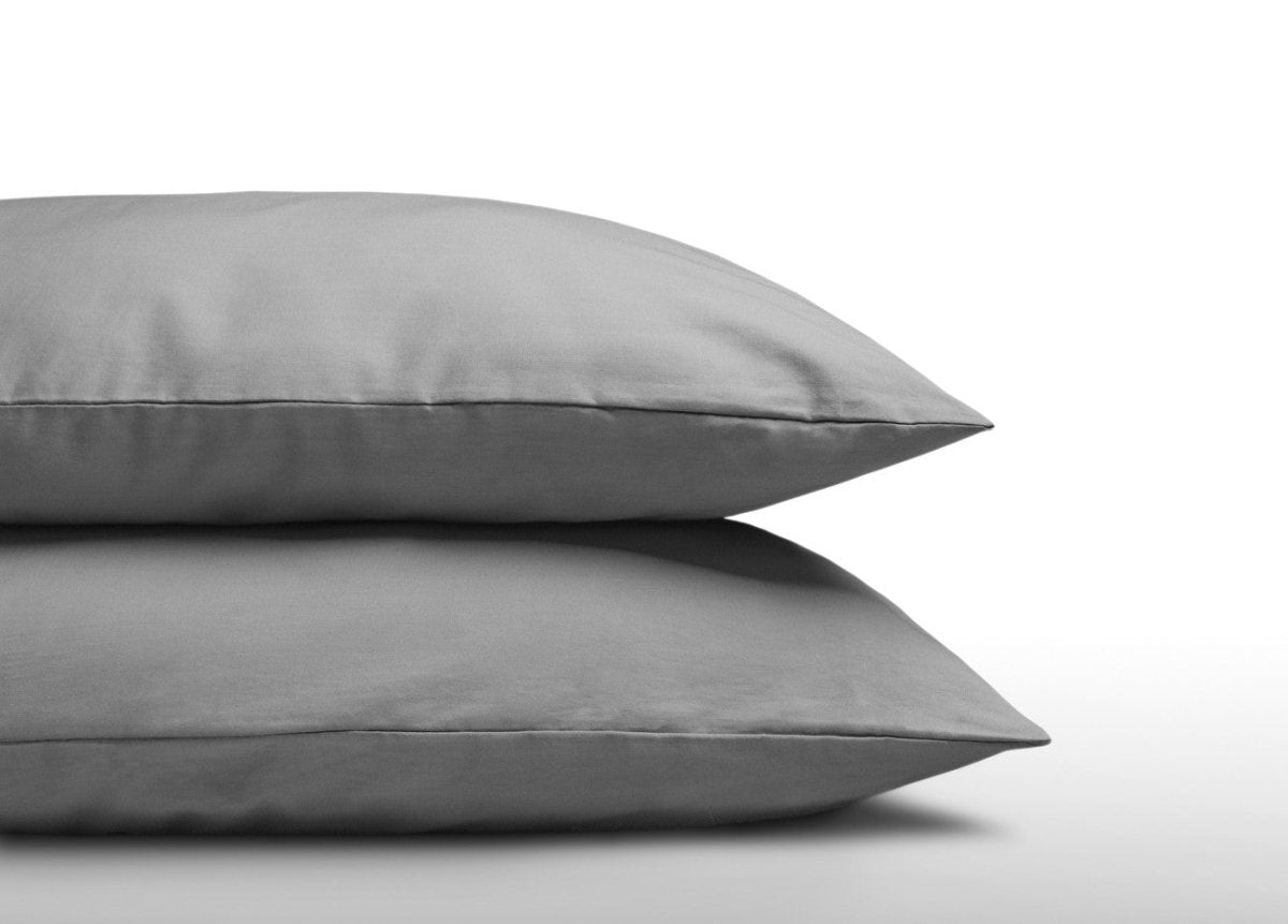 100% Cotton 2 in 1 Pillowcase | Grey | 60cm x 70cm - The Bedding & Blankets Store