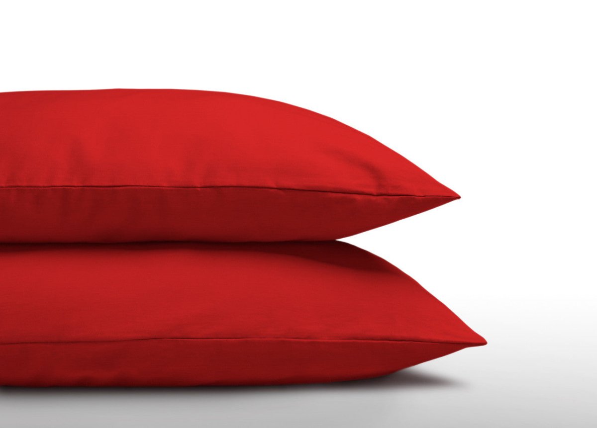 100% Cotton 2 in 1 Pillowcase | Red | 60cm x 70cm - The Bedding & Blankets Store