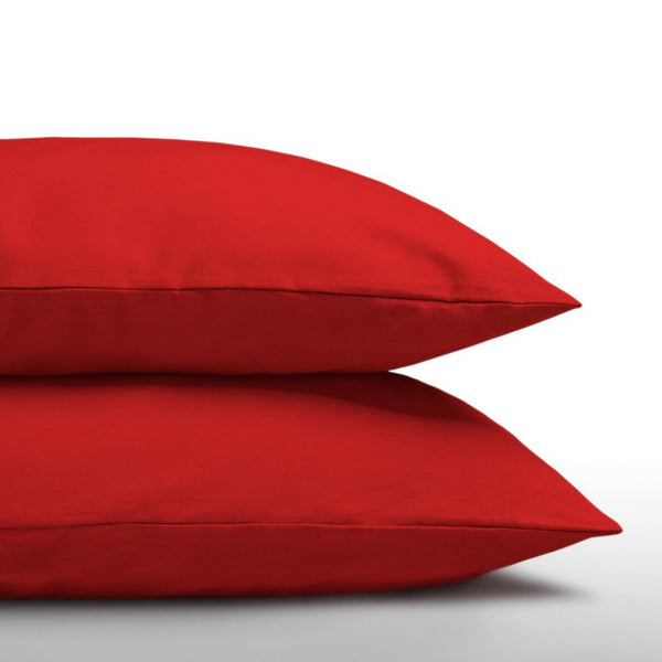 100% Cotton 2 in 1 Pillowcase | Red | 60cm x 70cm - The Bedding & Blankets Store