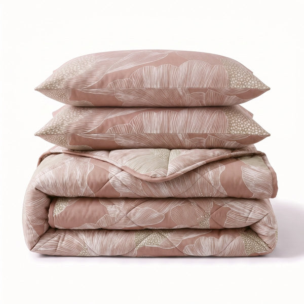 100% Cotton Coverless Duvet Feather | Terracotta | Single - 140cm (W) x 220cm (L) - The Bedding & Blankets Store