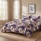 100% Cotton Coverless Duvet Lena | Purple | Single - 140cm (W) x 220cm (L) - The Bedding & Blankets Store