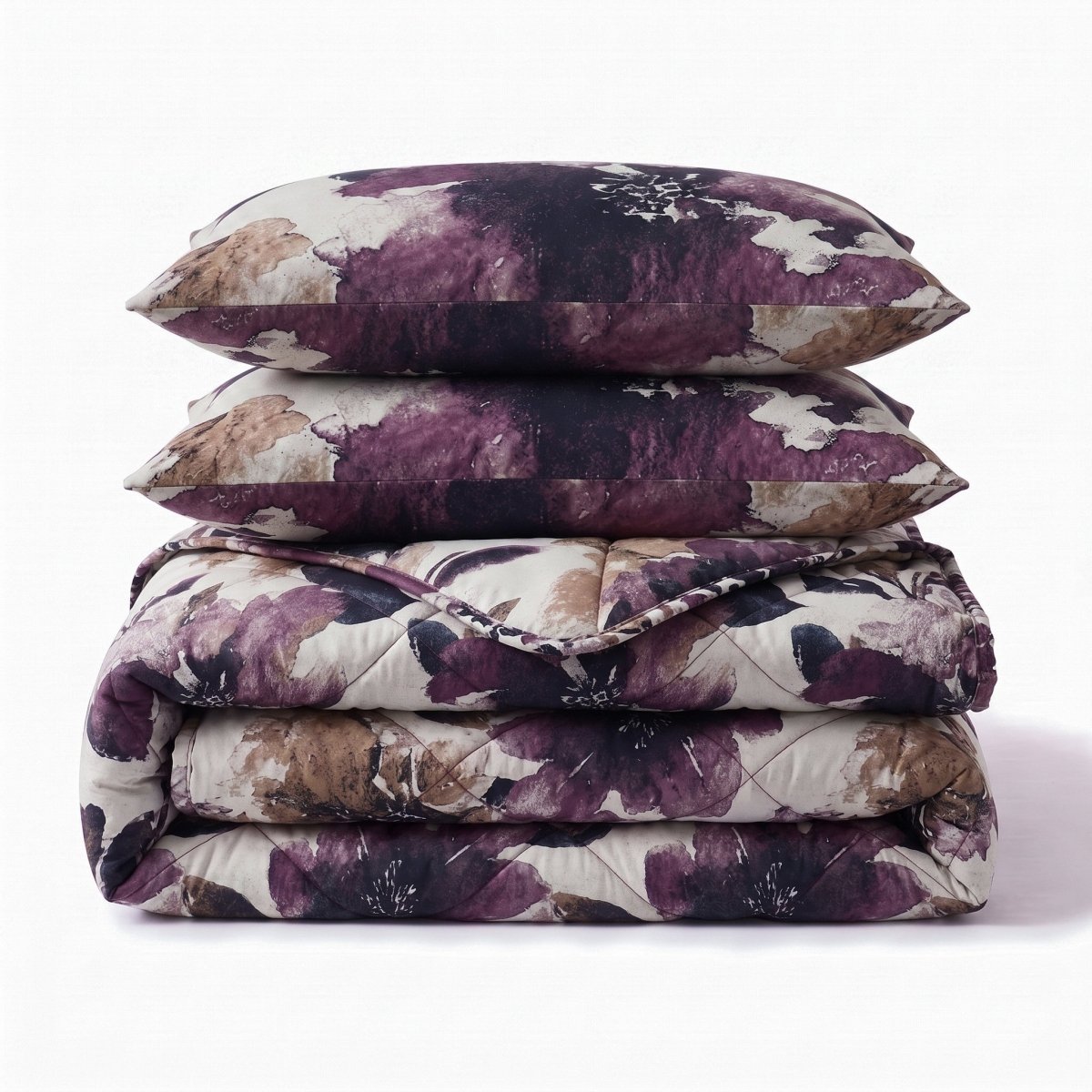 100% Cotton Coverless Duvet Lena | Purple | Single - 140cm (W) x 220cm (L) - The Bedding & Blankets Store