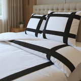 100% Cotton Duvet Cover Set Alberto | Black | Single - 140cm (W) x 220cm (L) - The Bedding & Blankets Store