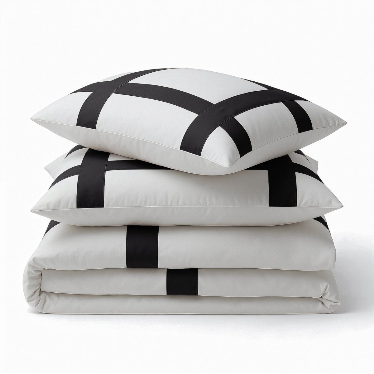 100% Cotton Duvet Cover Set Alberto | Black | Single - 140cm (W) x 220cm (L) - The Bedding & Blankets Store