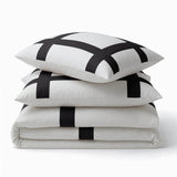 100% Cotton Duvet Cover Set Alberto | Black | Single - 140cm (W) x 220cm (L) - The Bedding & Blankets Store