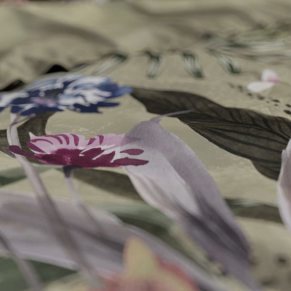 100% Cotton Duvet Cover Set Aurelie | Green | Single - 140cm (W) x 220cm (L) - The Bedding & Blankets Store