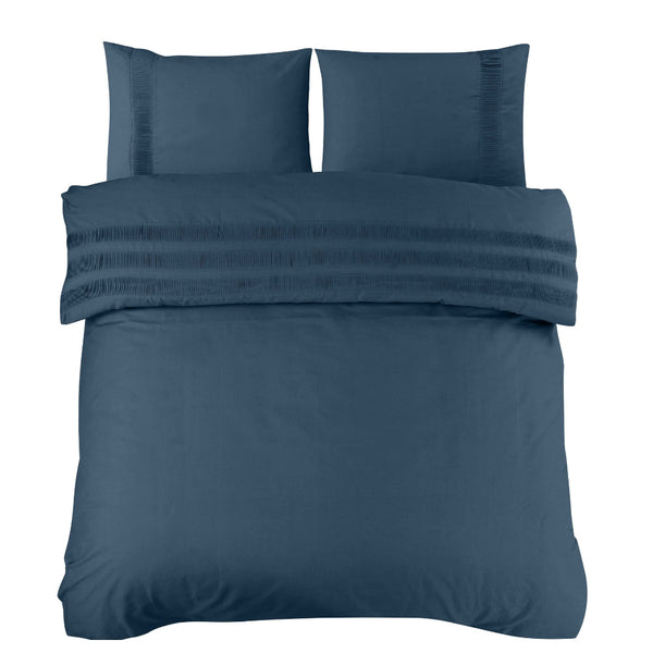 100% Cotton Duvet Cover Set Bali | Blue | Single - 140cm (W) x 220cm (L) - The Bedding & Blankets Store