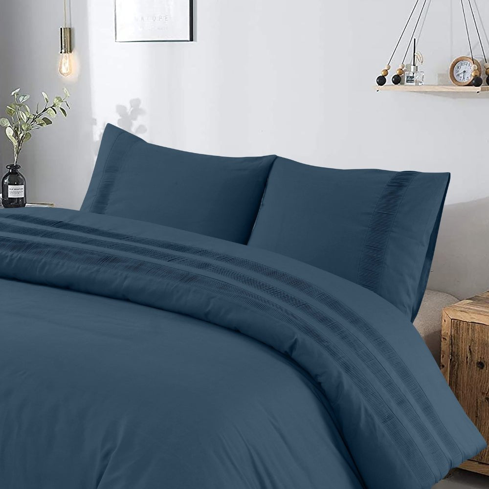 100% Cotton Duvet Cover Set Bali | Blue | Single - 140cm (W) x 220cm (L) - The Bedding & Blankets Store