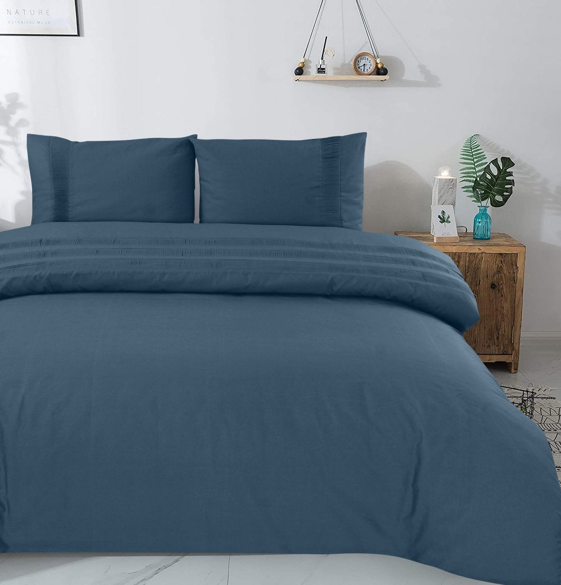 100% Cotton Duvet Cover Set Bali | Blue | Single - 140cm (W) x 220cm (L) - The Bedding & Blankets Store
