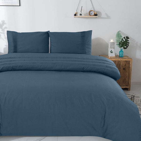 100% Cotton Duvet Cover Set Bali | Blue | Single - 140cm (W) x 220cm (L) - The Bedding & Blankets Store