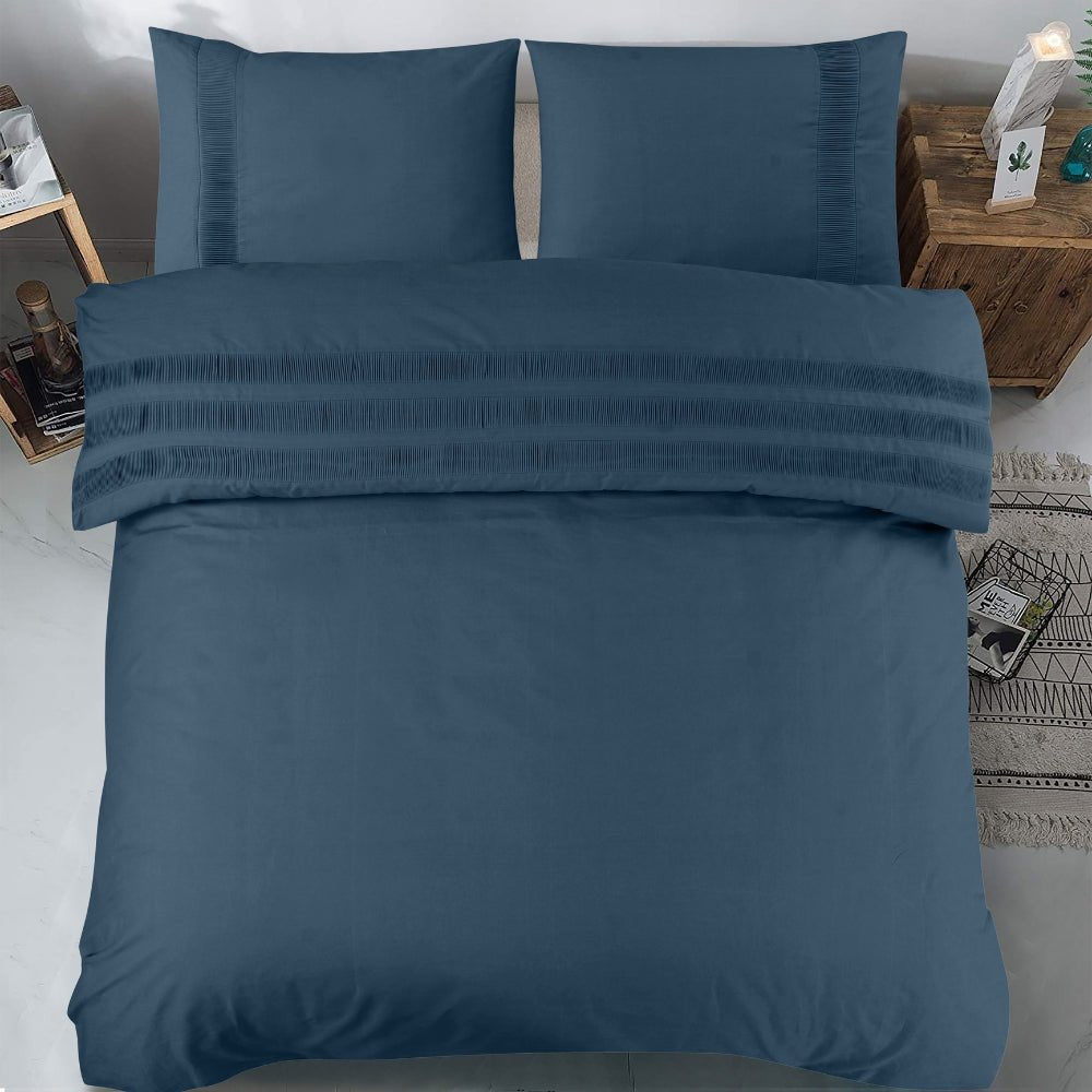100% Cotton Duvet Cover Set Bali | Blue | Single - 140cm (W) x 220cm (L) - The Bedding & Blankets Store