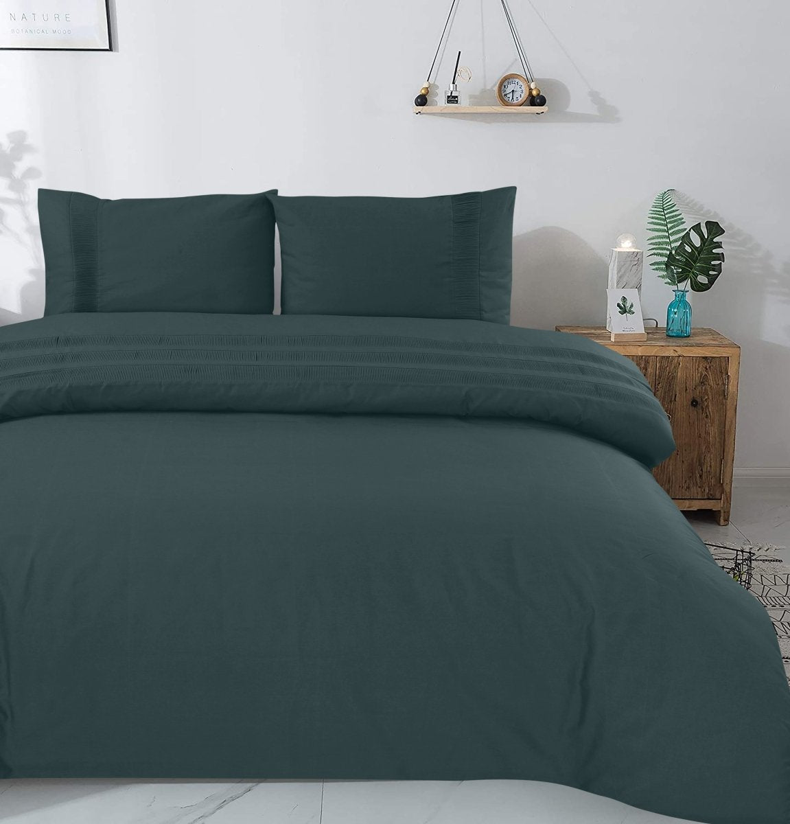 100% Cotton Duvet Cover Set Bali | Green | Single - 140cm (W) x 220cm (L) - The Bedding & Blankets Store