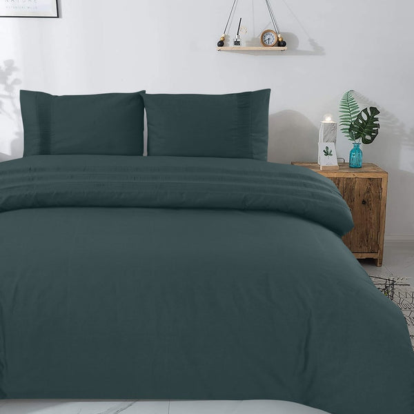 100% Cotton Duvet Cover Set Bali | Green | Single - 140cm (W) x 220cm (L) - The Bedding & Blankets Store