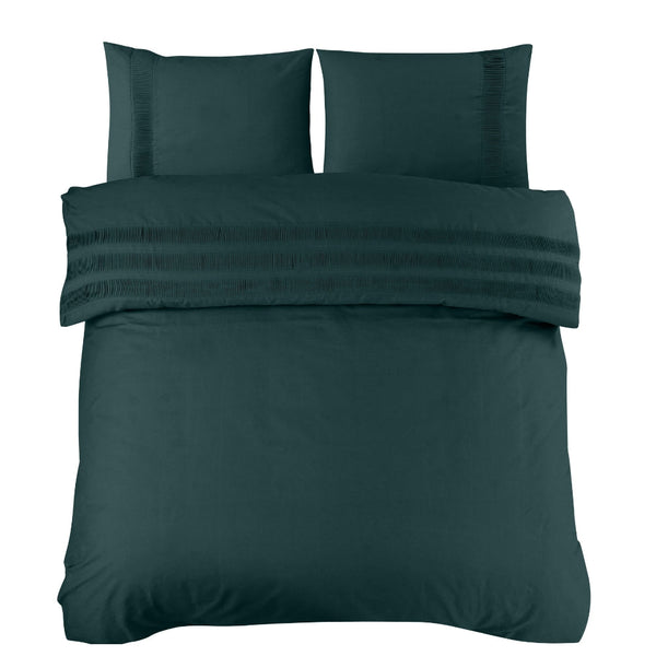 100% Cotton Duvet Cover Set Bali | Green | Single - 140cm (W) x 220cm (L) - The Bedding & Blankets Store