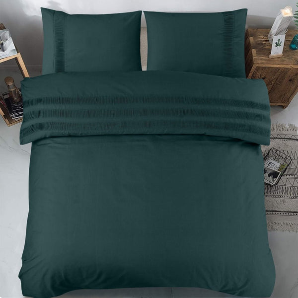 100% Cotton Duvet Cover Set Bali | Green | Single - 140cm (W) x 220cm (L) - The Bedding & Blankets Store