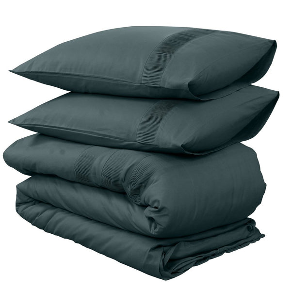 100% Cotton Duvet Cover Set Bali | Green | Single - 140cm (W) x 220cm (L) - The Bedding & Blankets Store