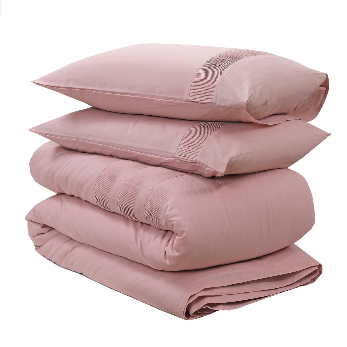 100% Cotton Duvet Cover Set Bali | Pink | Single - 140cm (W) x 220cm (L) - The Bedding & Blankets Store