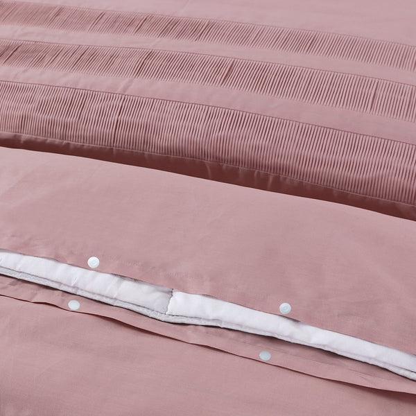 100% Cotton Duvet Cover Set Bali | Pink | Single - 140cm (W) x 220cm (L) - The Bedding & Blankets Store