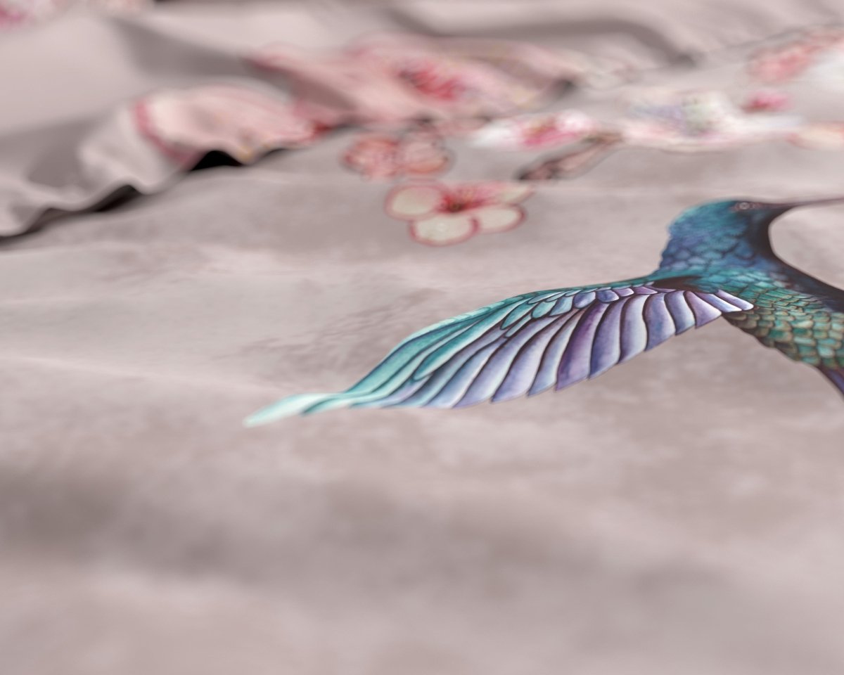 100% Cotton Duvet Cover Set Blossy | Pink | Double - 200cm (W) x 200/220cm (L) - The Bedding & Blankets Store