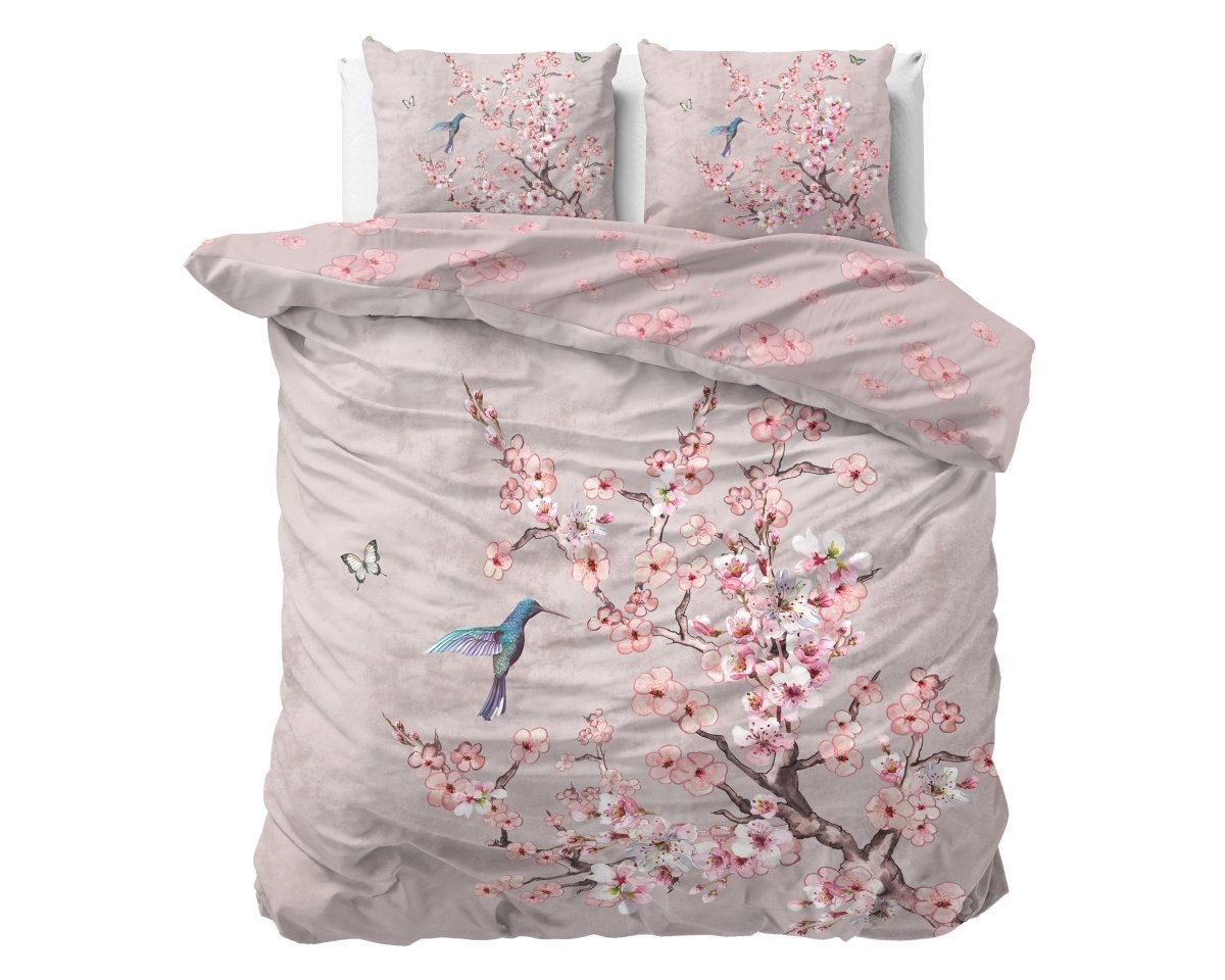 100% Cotton Duvet Cover Set Blossy | Pink | Double - 200cm (W) x 200/220cm (L) - The Bedding & Blankets Store