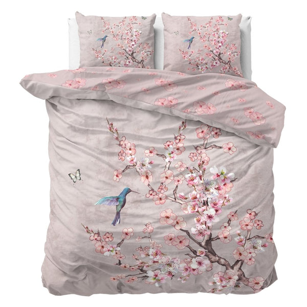 100% Cotton Duvet Cover Set Blossy | Pink | Double - 200cm (W) x 200/220cm (L) - The Bedding & Blankets Store
