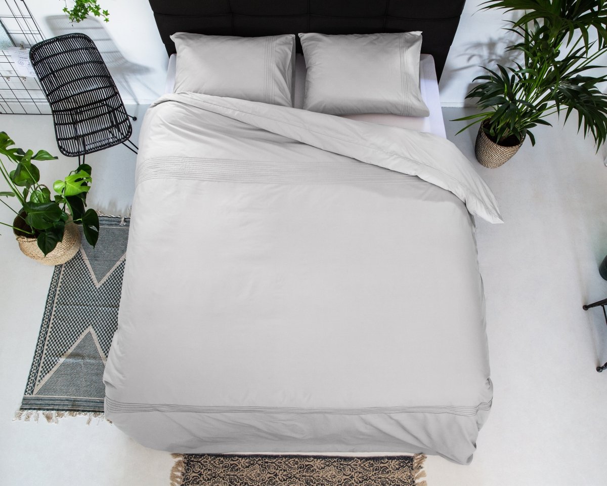 100% Cotton Duvet Cover Set Bogota | White | Double - 200cm (W) x 220cm (L) - The Bedding & Blankets Store