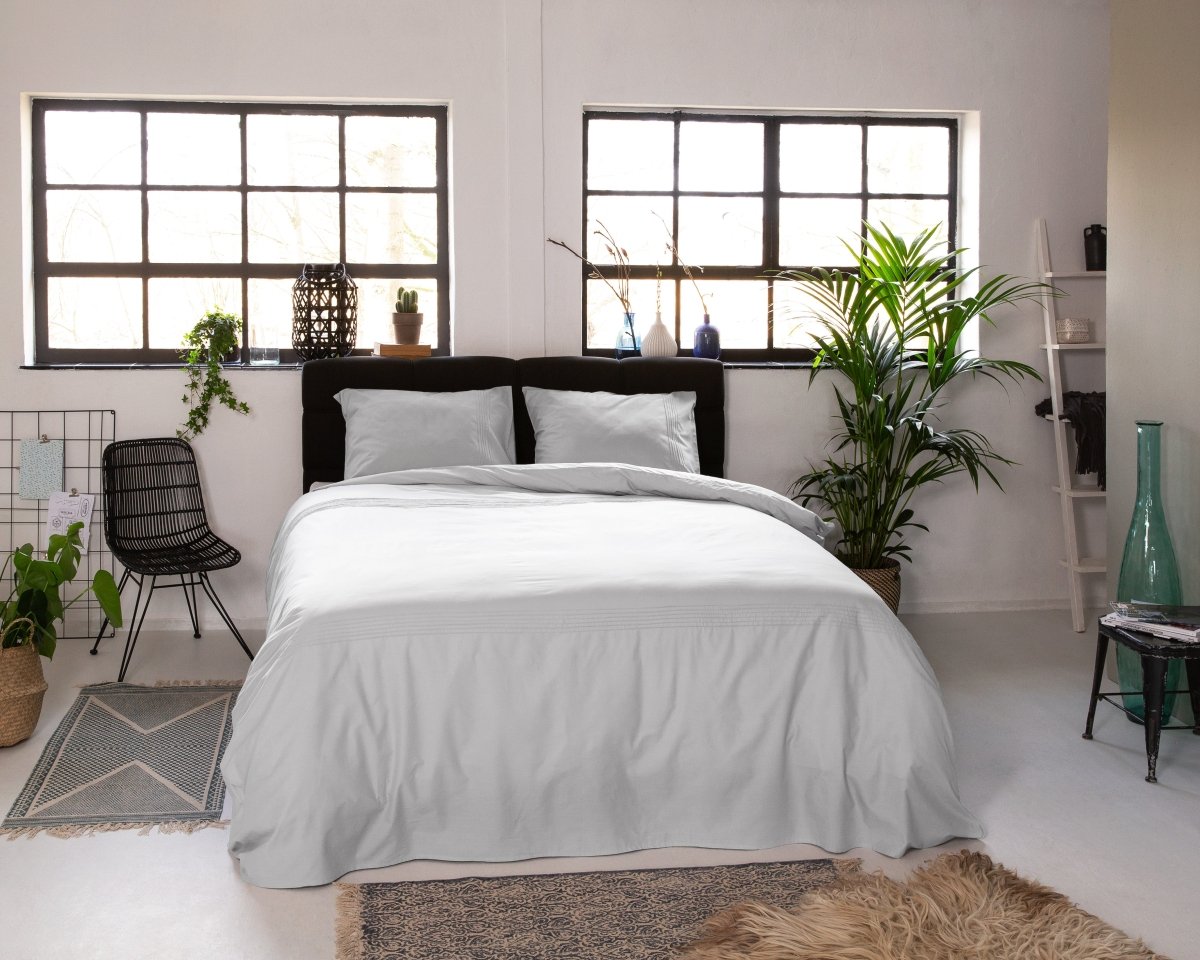 100% Cotton Duvet Cover Set Bogota | White | Double - 200cm (W) x 220cm (L) - The Bedding & Blankets Store