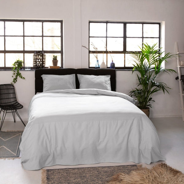 100% Cotton Duvet Cover Set Bogota | White | Double - 200cm (W) x 220cm (L) - The Bedding & Blankets Store