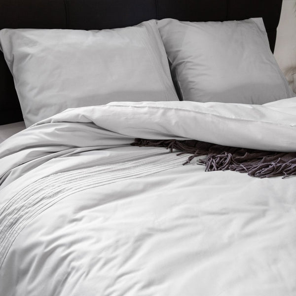 100% Cotton Duvet Cover Set Bogota | White | Double - 200cm (W) x 220cm (L) - The Bedding & Blankets Store