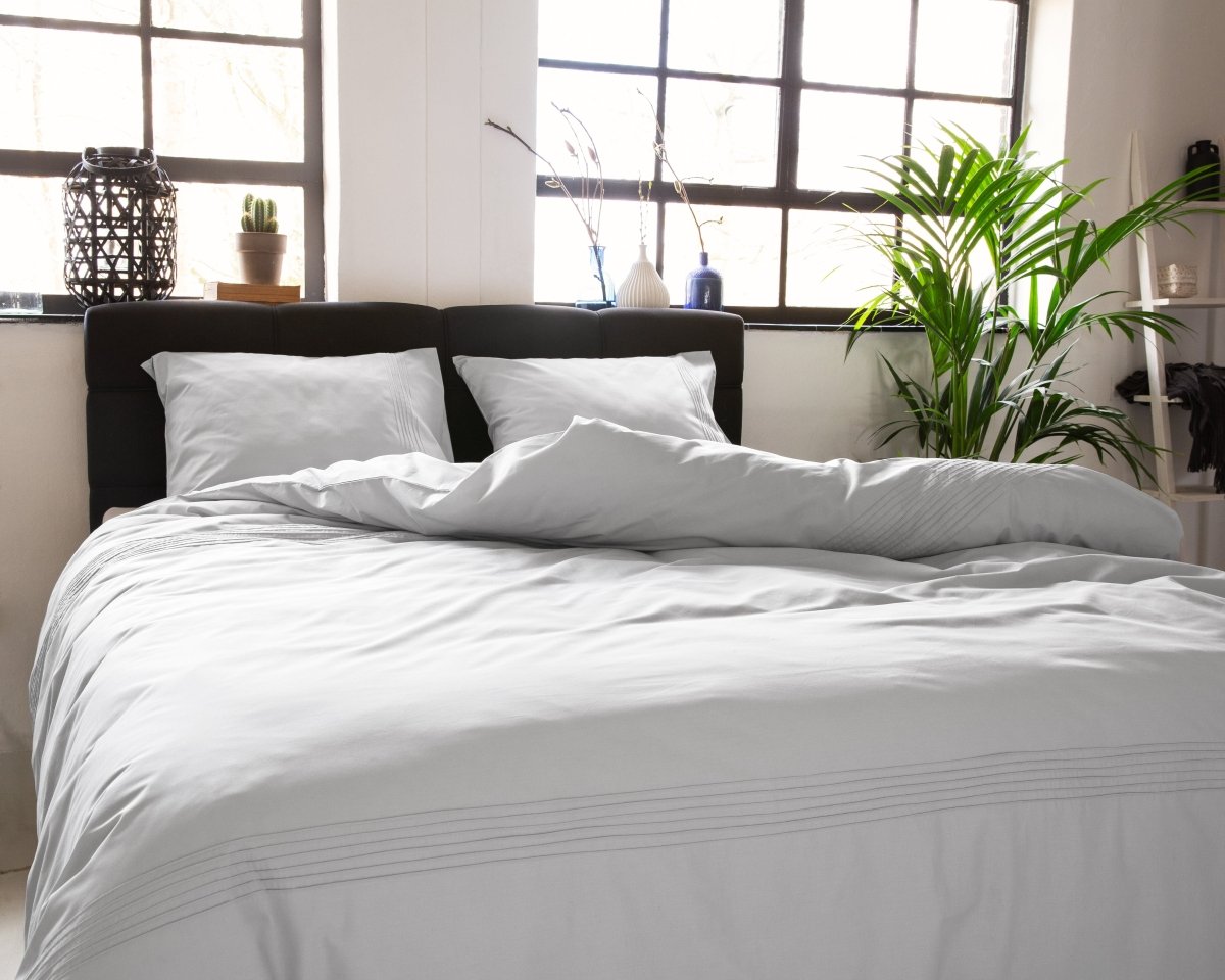 100% Cotton Duvet Cover Set Bogota | White | Double - 200cm (W) x 220cm (L) - The Bedding & Blankets Store