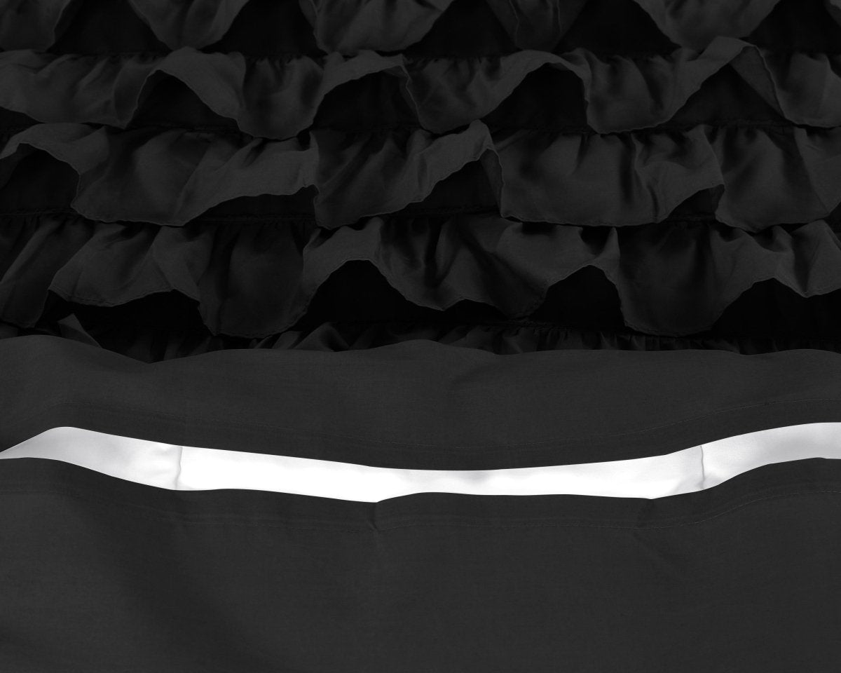 100% Cotton Duvet Cover Set Cyprus | Black | Single - 140cm (W) x 220cm (L) - The Bedding & Blankets Store