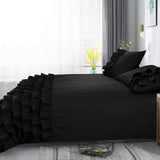 100% Cotton Duvet Cover Set Cyprus | Black | Single - 140cm (W) x 220cm (L) - The Bedding & Blankets Store