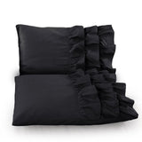100% Cotton Duvet Cover Set Cyprus | Black | Single - 140cm (W) x 220cm (L) - The Bedding & Blankets Store