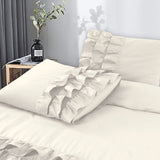 100% Cotton Duvet Cover Set Cyprus | Cream | Double - 200cm (W) x 220cm (L) - The Bedding & Blankets Store