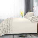 100% Cotton Duvet Cover Set Cyprus | Cream | Double - 200cm (W) x 220cm (L) - The Bedding & Blankets Store
