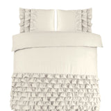 100% Cotton Duvet Cover Set Cyprus | Cream | Double - 200cm (W) x 220cm (L) - The Bedding & Blankets Store