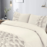 100% Cotton Duvet Cover Set Cyprus | Cream | Double - 200cm (W) x 220cm (L) - The Bedding & Blankets Store