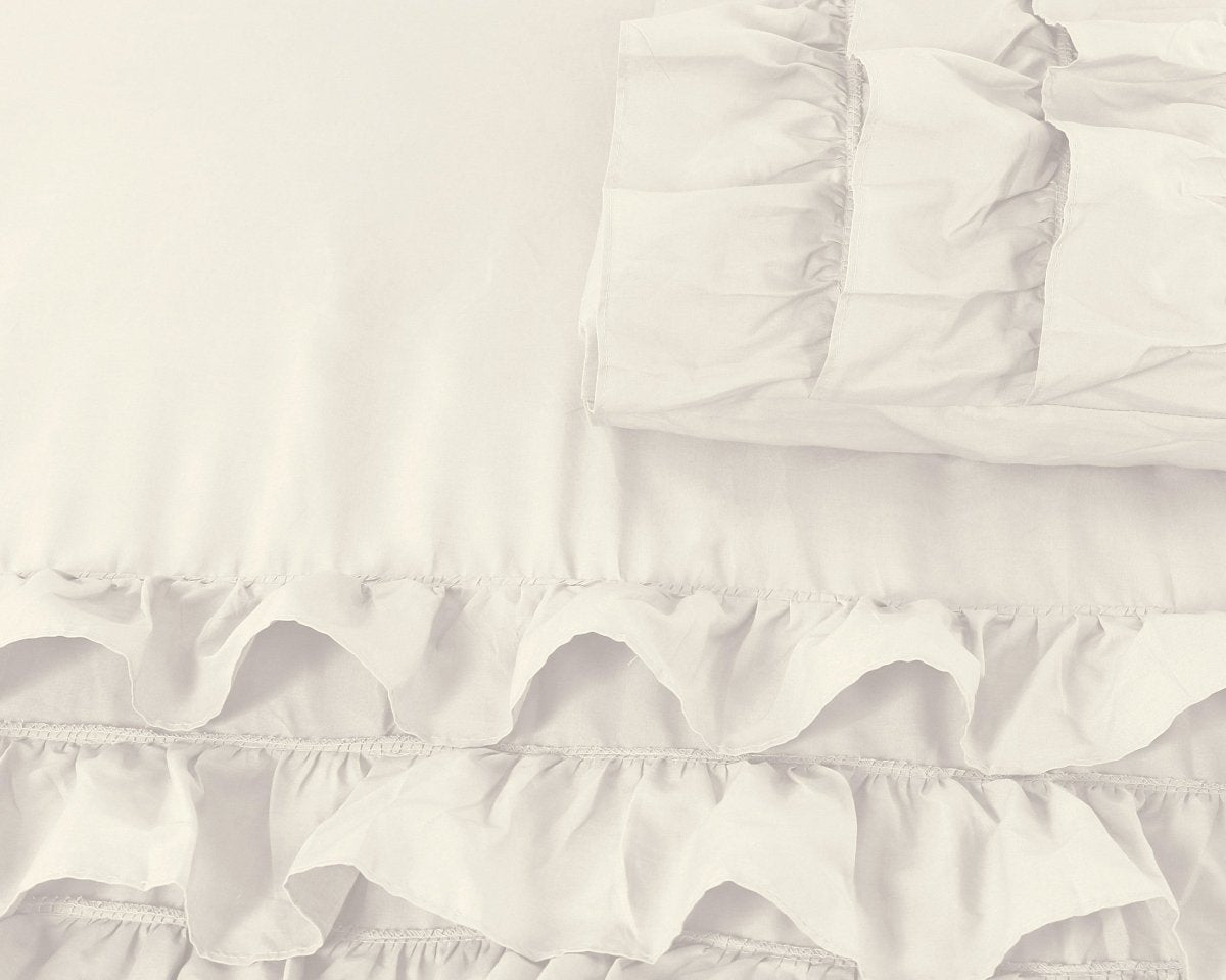 100% Cotton Duvet Cover Set Cyprus | Cream | Single - 140cm (W) x 220cm (L) - The Bedding & Blankets Store